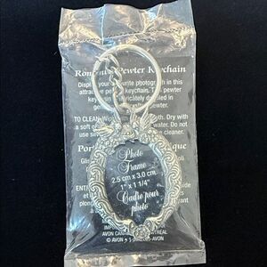 Avon Silver Pewter Keychain with Photo Frame
